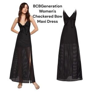 BCBGeneration Women's Checkered Bow Maxi‎ Dress Size 6